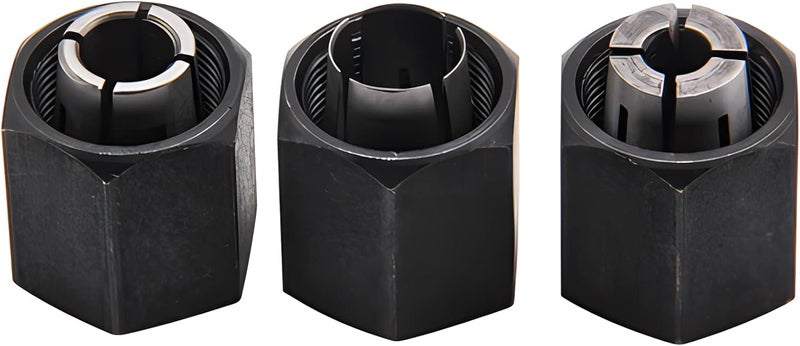 Thaekuns 3 Piece Router Collet Kit 2610906283 1/4",2610906284 1/2" and 2610906287 3/8" for Bosch 1613,1617, 1618,1619 Series Routers - Image 1
